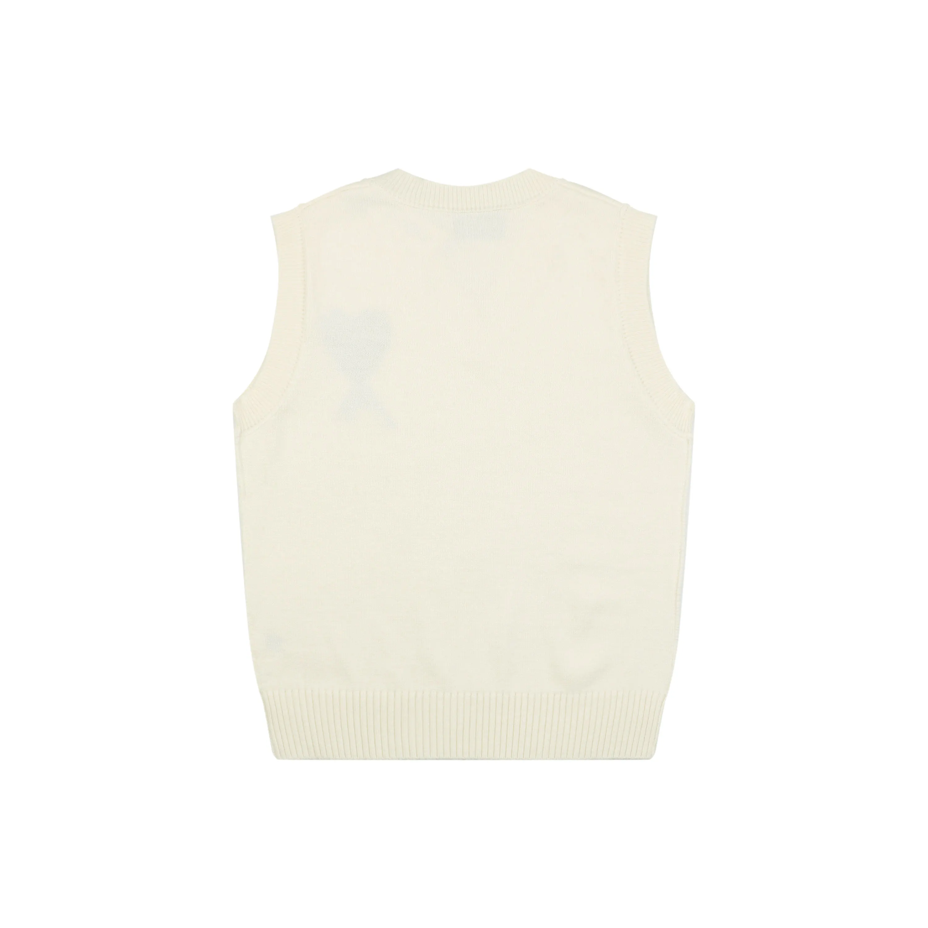 Back View AMI Intarsia Wool Blend Knit Vest
