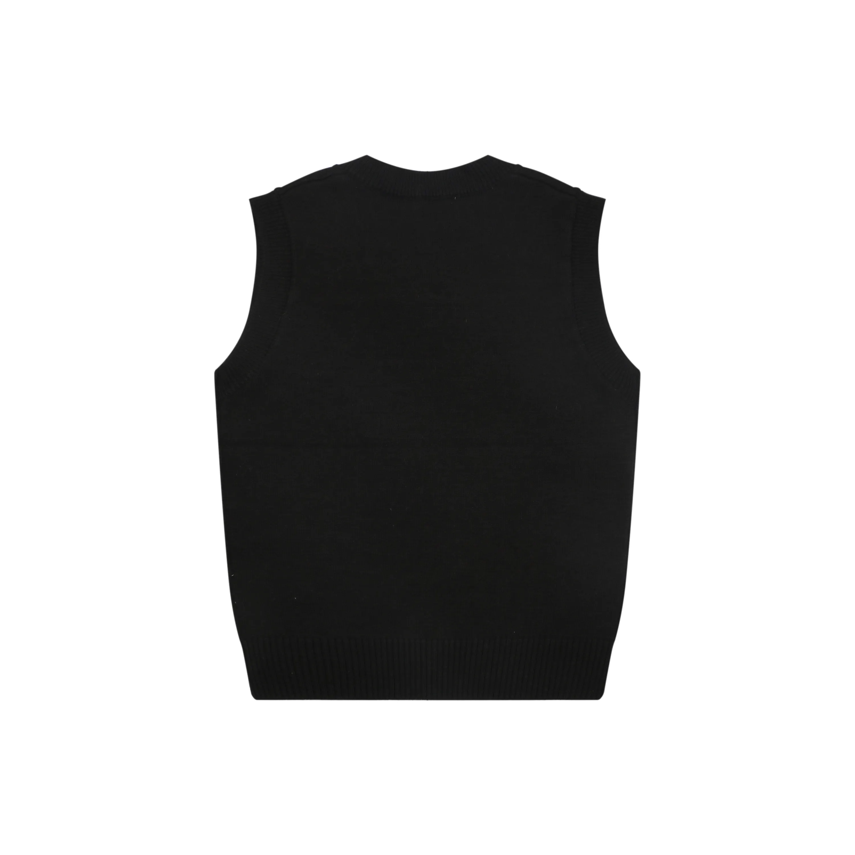 Back View AMI Intarsia Wool Blend Knit Vest