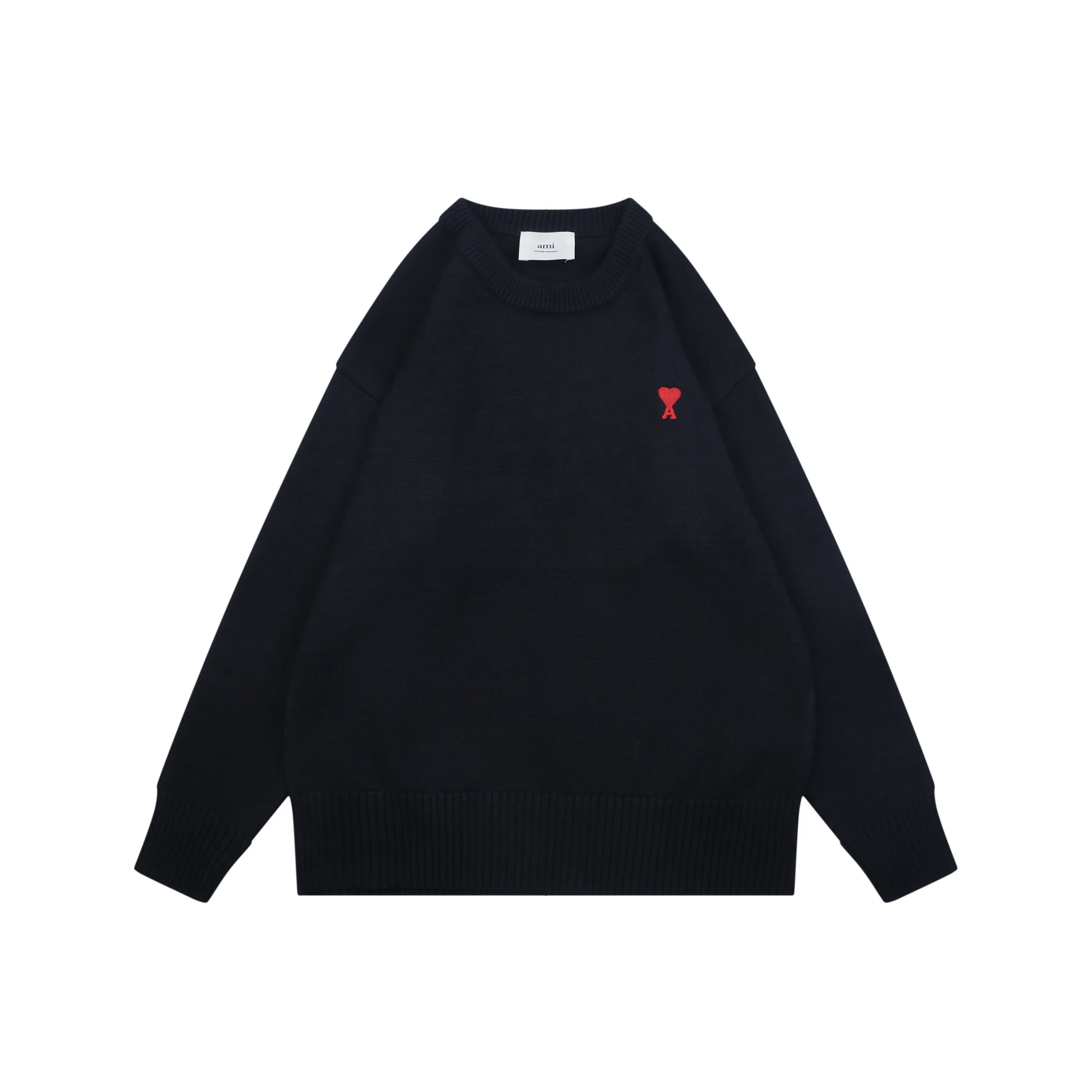 Front View AMI Little Heart Off-White Sweater