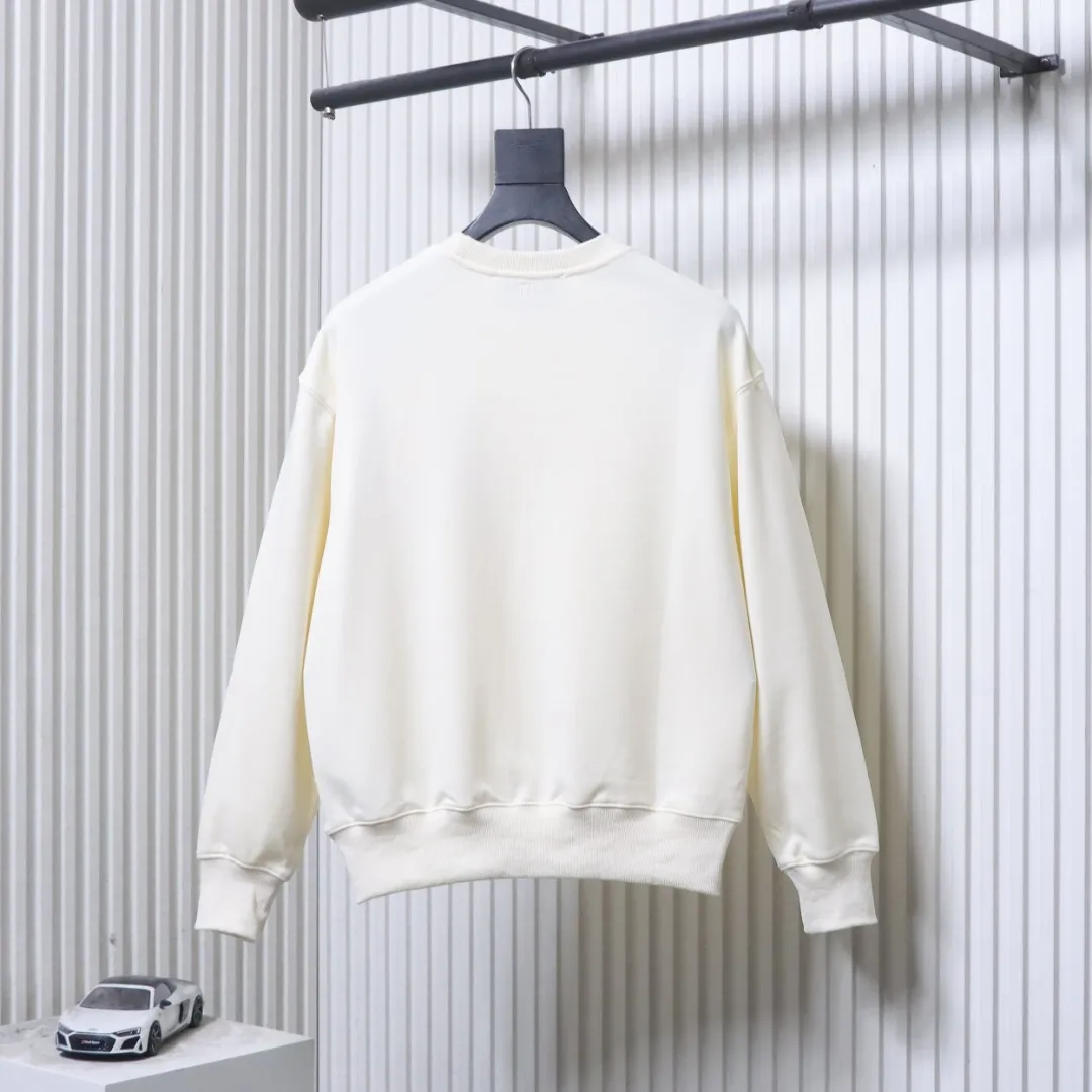 Back View AMI Mosaic Heart Embroidered Oversized Crewneck Sweatshirt