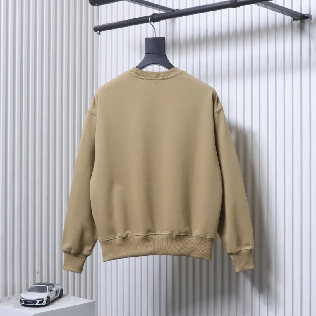 Back View AMI Mosaic Heart Embroidered Oversized Crewneck Sweatshirt