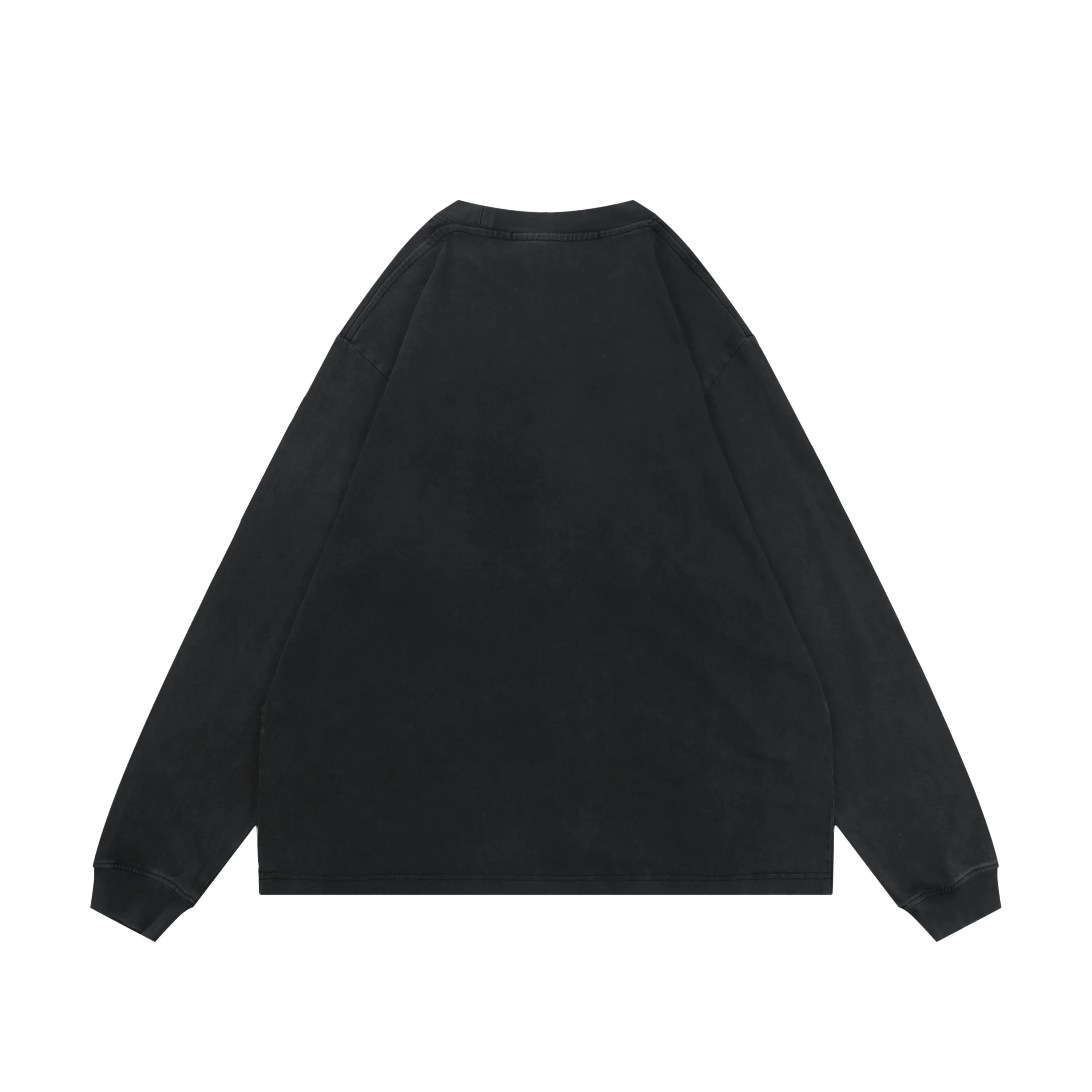 Back View AW Small Logo Vintage Washed Long-Sleeve Sweatshirt