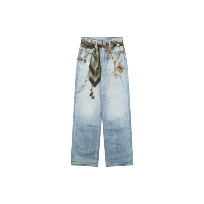 Acne 1996M Gemstone Scarf Print Jeans