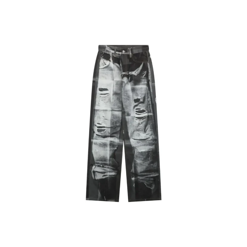Acne 1996M Washed Grey Printed Jeans