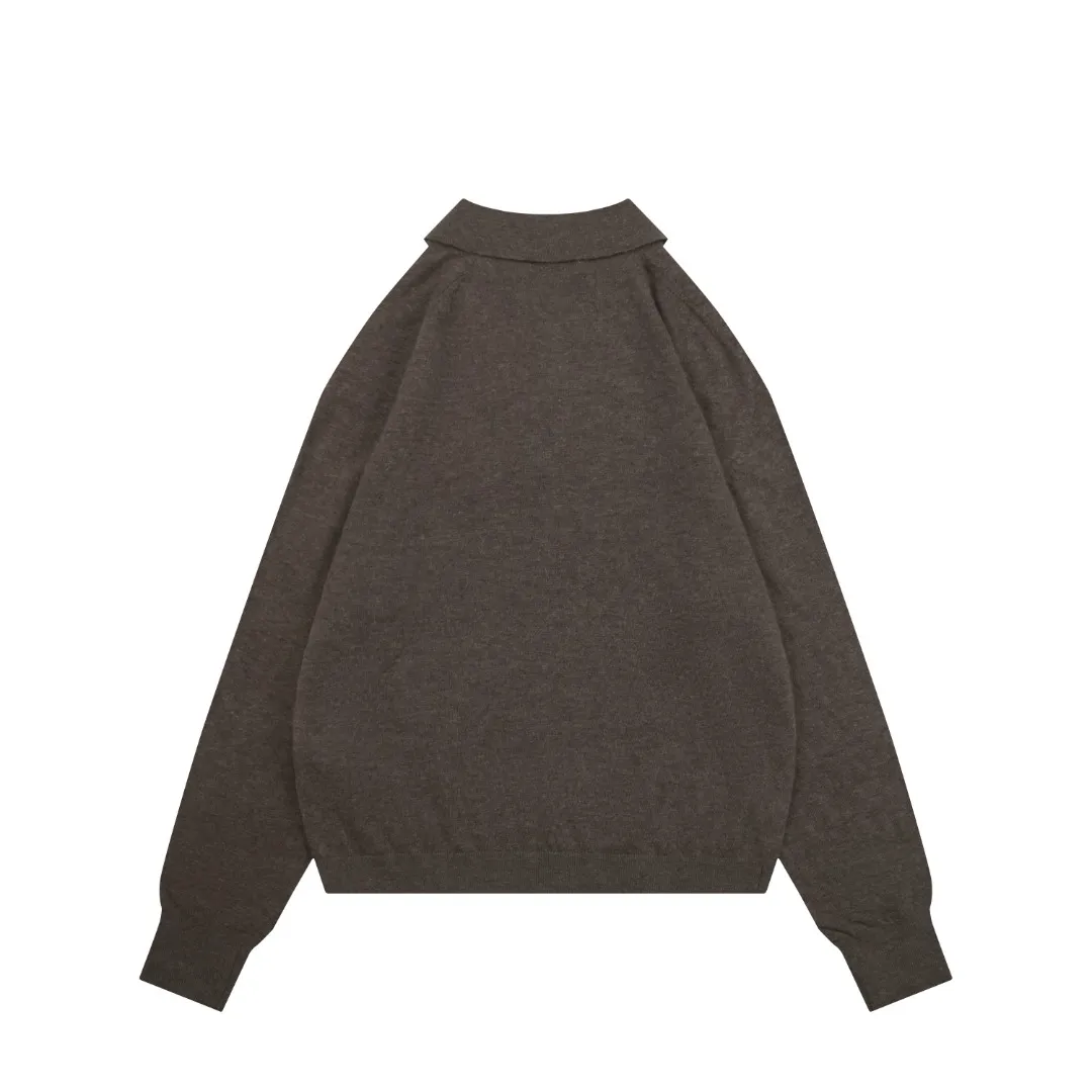 Back View Acne N8-1996 Embroidered Logo Polo Sweater