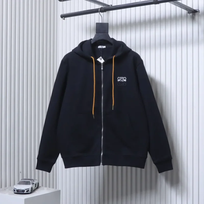Anagram Color Block Zip-Up Hoodie