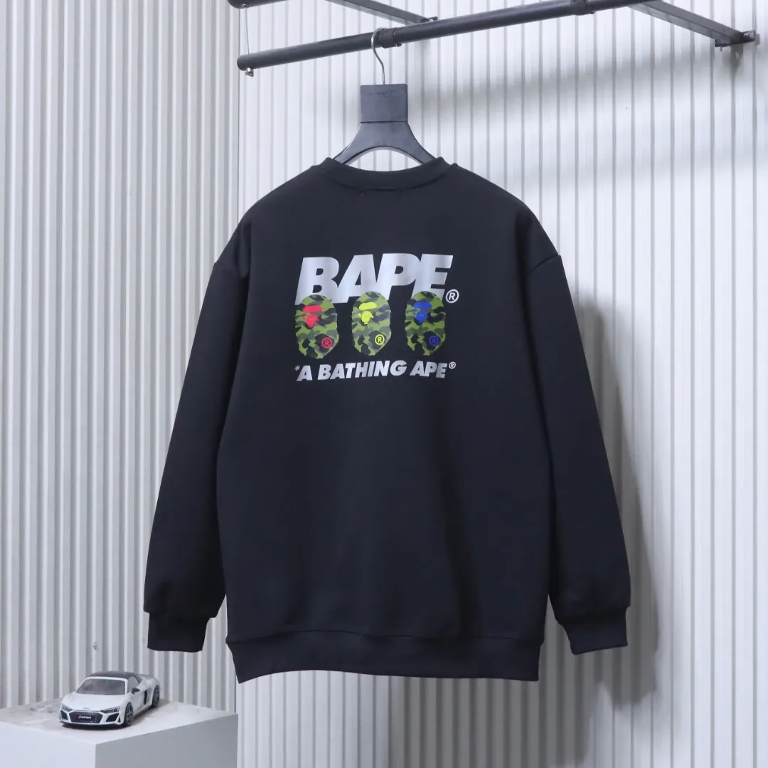 Back View BAPE Reflective Triple Camo Ape Head Sweatshirt