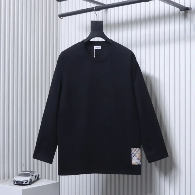 Front View BBR 25SS Warm Motif Hem Label Cotton Sorona Blend Long Sleeve Shirt