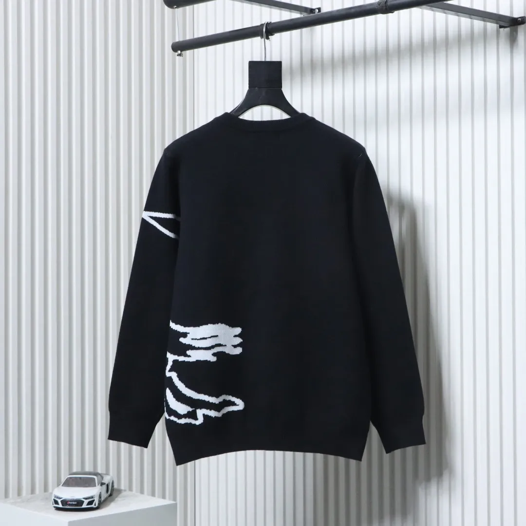 Back View BBR Equestrian Knight Heavy Wool Jacquard Sweater