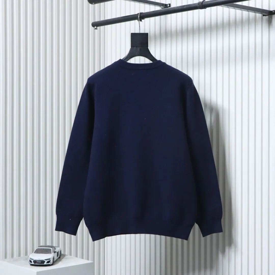 Back View BBR Equestrian Knight Jacquard Wool Crew Neck Sweater
