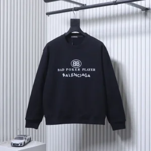 Front View BLCG 25FW Bad Poker Player Black Sweatshirt