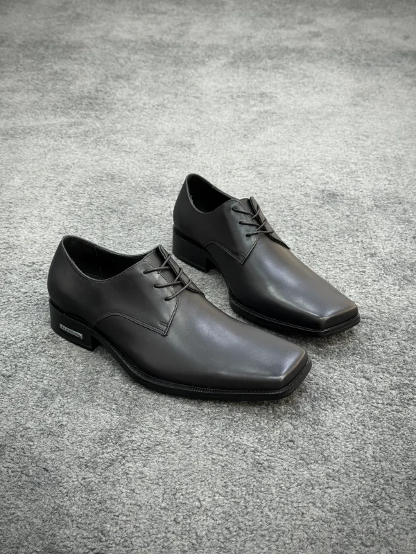 BLCG "Black" Square-Toe Leather Derby Shoes