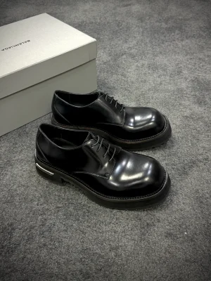 BLCG Concorde Black Shiny Leather Derby Shoes Angeled View