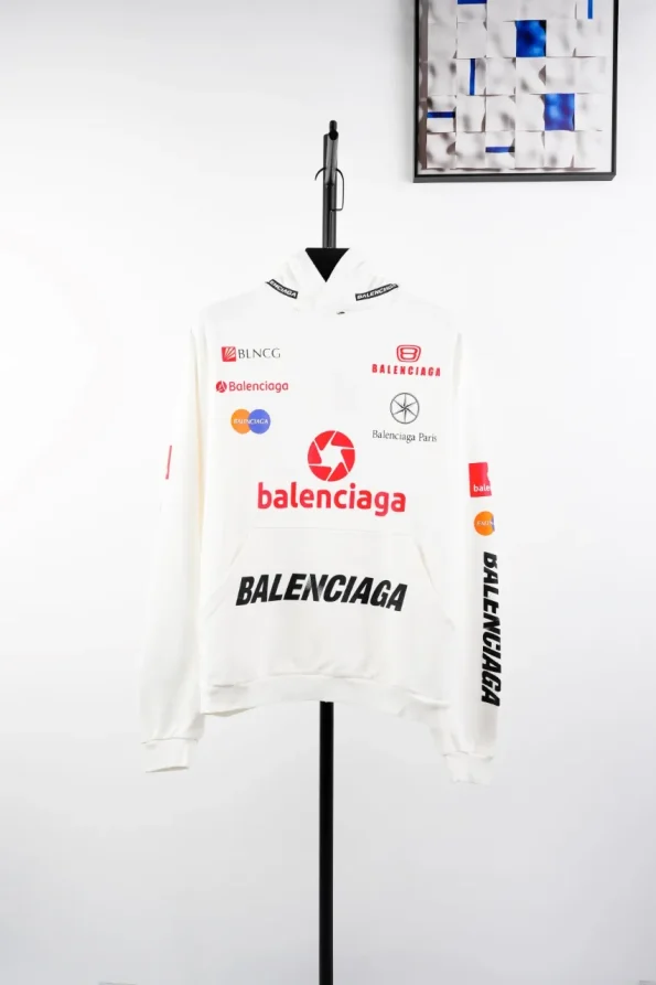 BLCG Paris Multi-Logo Vintage Distressed Hoodie