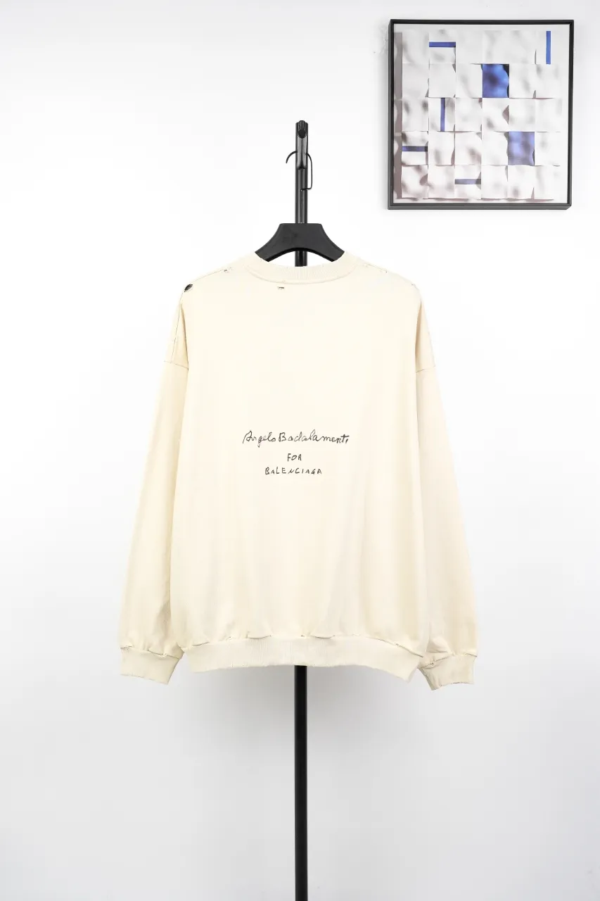 Back View BLCG Paris Sheet Music Distressed Sweatshirt
