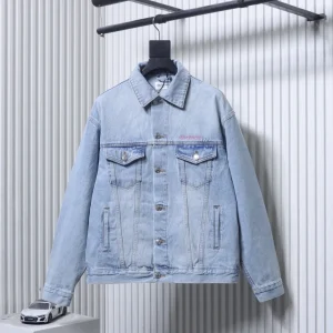 Front View BLCG Pink Heart Graffiti Distressed Denim Jacket