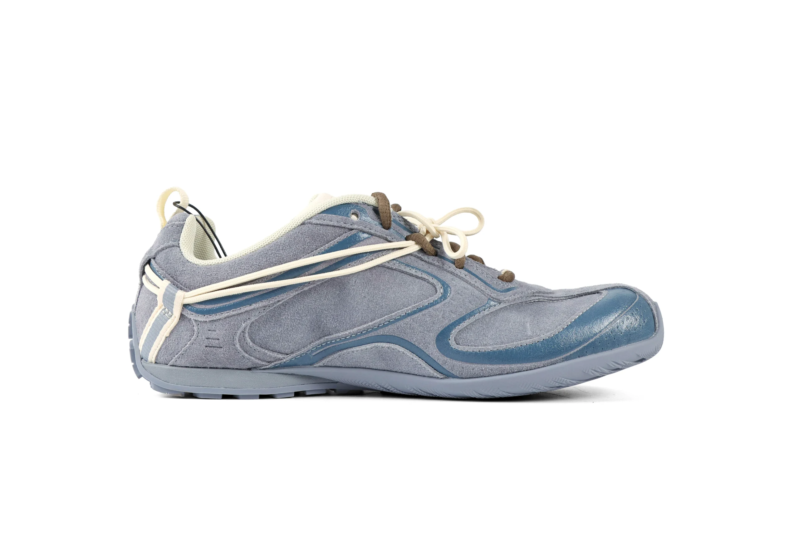 Right Side View BLCG Radar Velvety Blue Grey Suede Sneakers