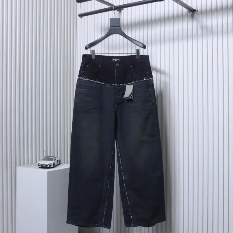 BLCG Vintage Washed Denim Wide-Leg Jeans