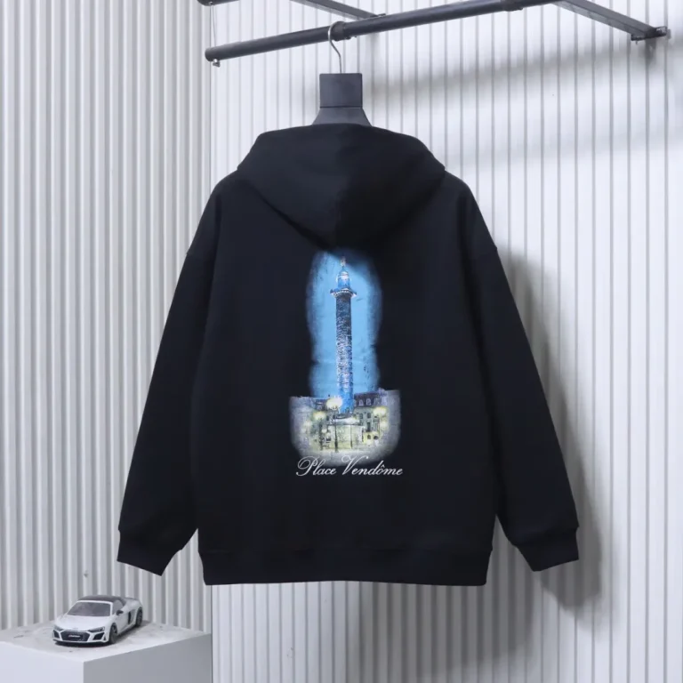 Back View BLCG x Vogue Lighthouse Graphic Washed Hoodie