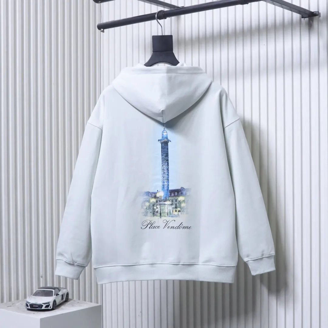 Back View BLCG x Vogue Lighthouse Graphic Washed Hoodie