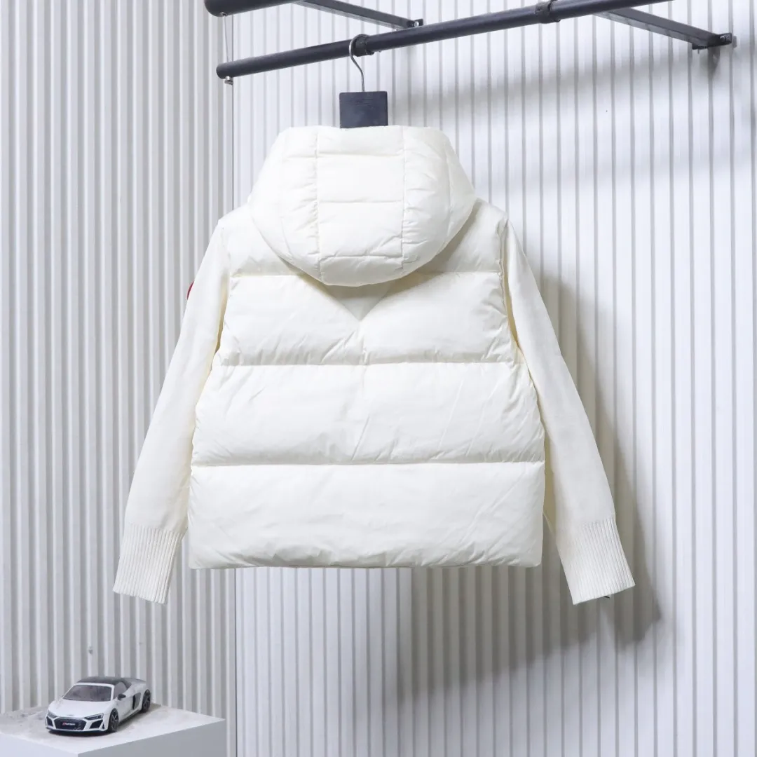 Back View CG CLASSAY Plaid Hooded Wool Cashmere Cardigan