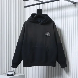 CH Cross Appliqué Distressed Washed Hoodie