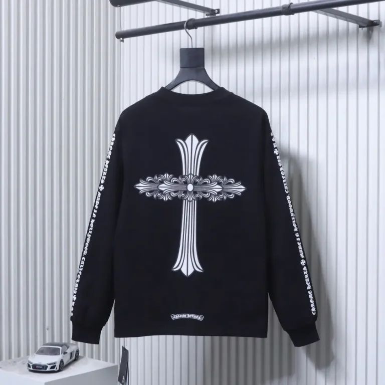 Back View CH Cross Print Long Sleeve Shirt