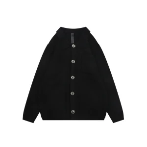 CH Cross and Sanskrit Embroidered Merino Wool Cardigan