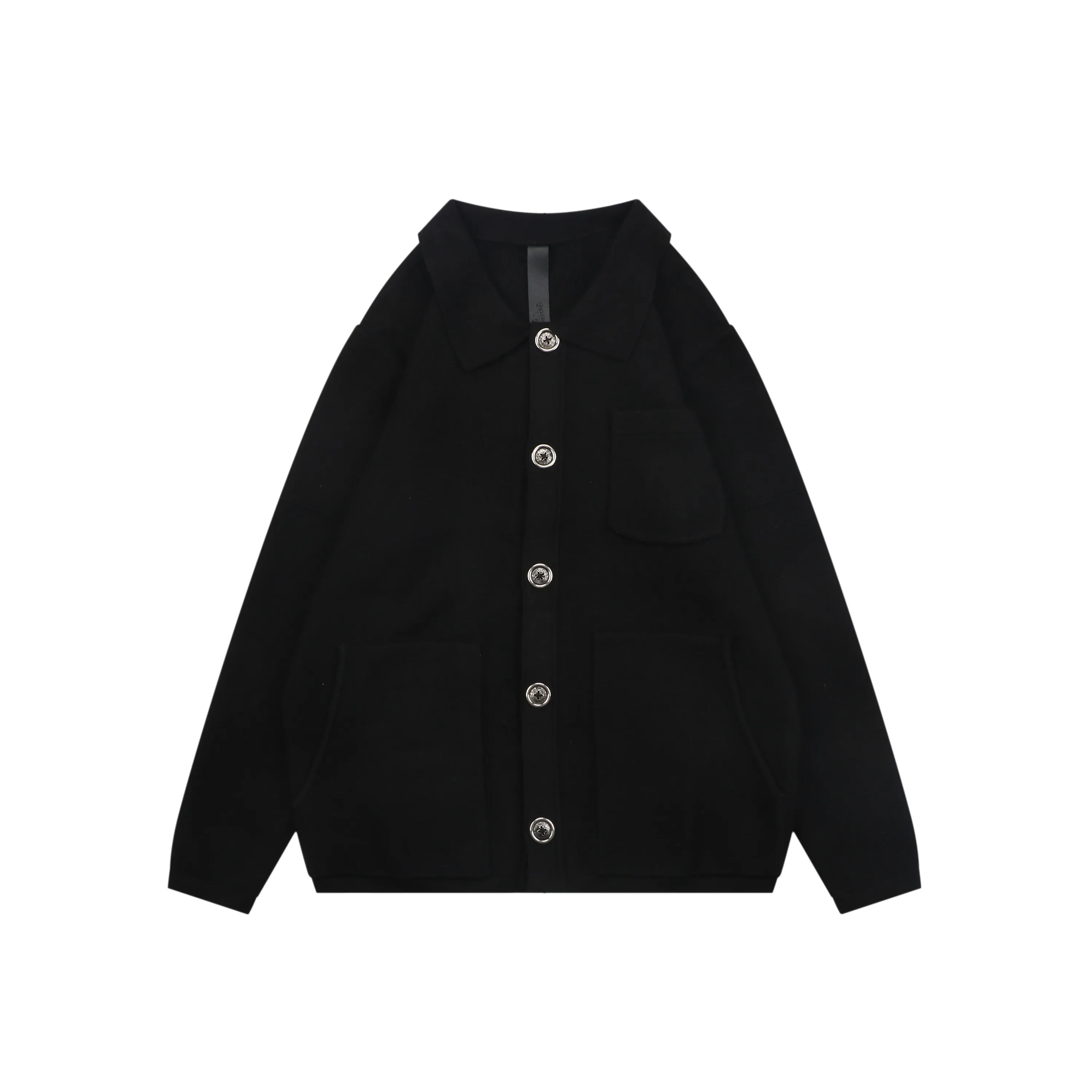 CH Cross and Sanskrit Embroidered Merino Wool Cardigan