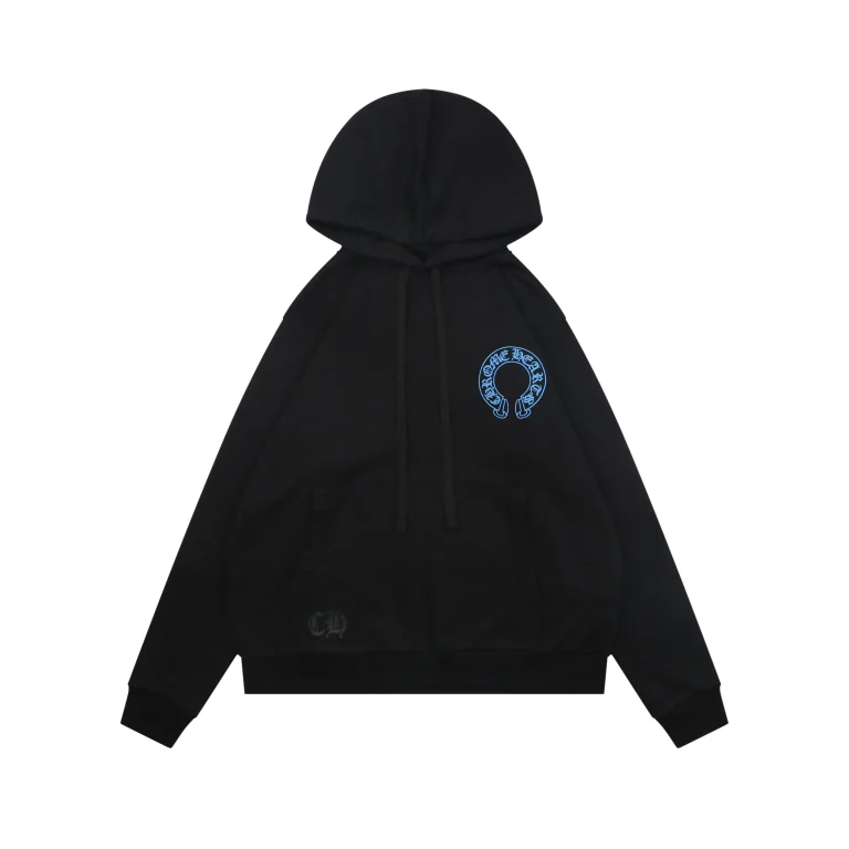 Front View CH Glitter Cross Floral Sanskrit Hoodie