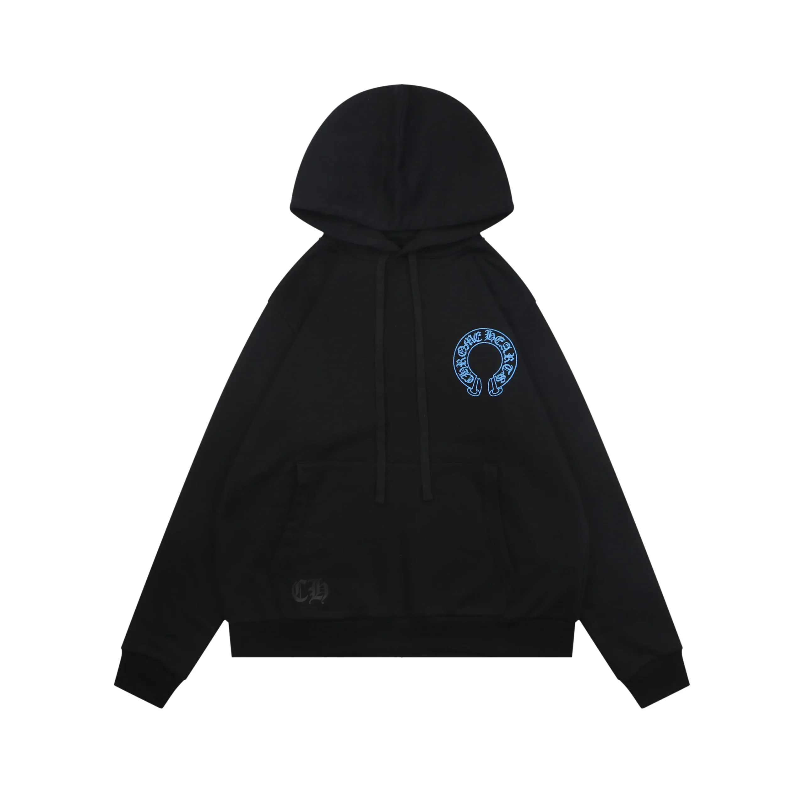 Front View CH Glitter Cross Floral Sanskrit Hoodie