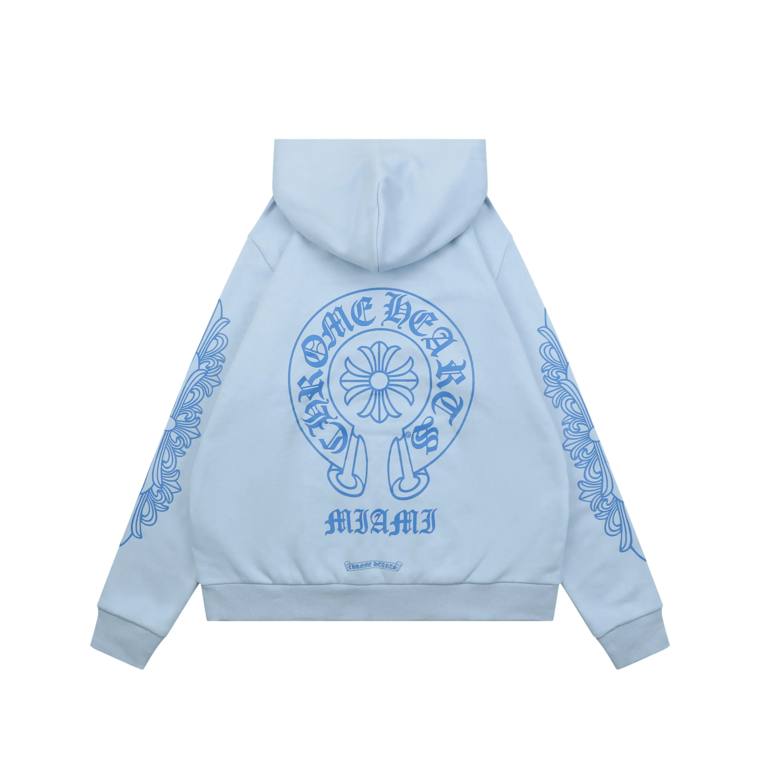 Back View CH Sanskrit Cross Print Hoodie