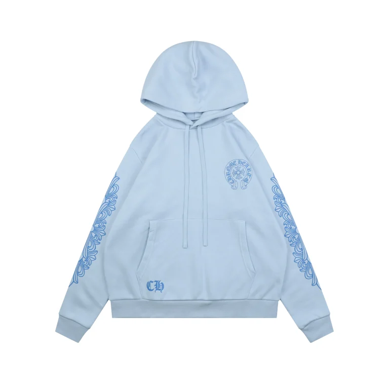 Front View CH Sanskrit Cross Print Hoodie