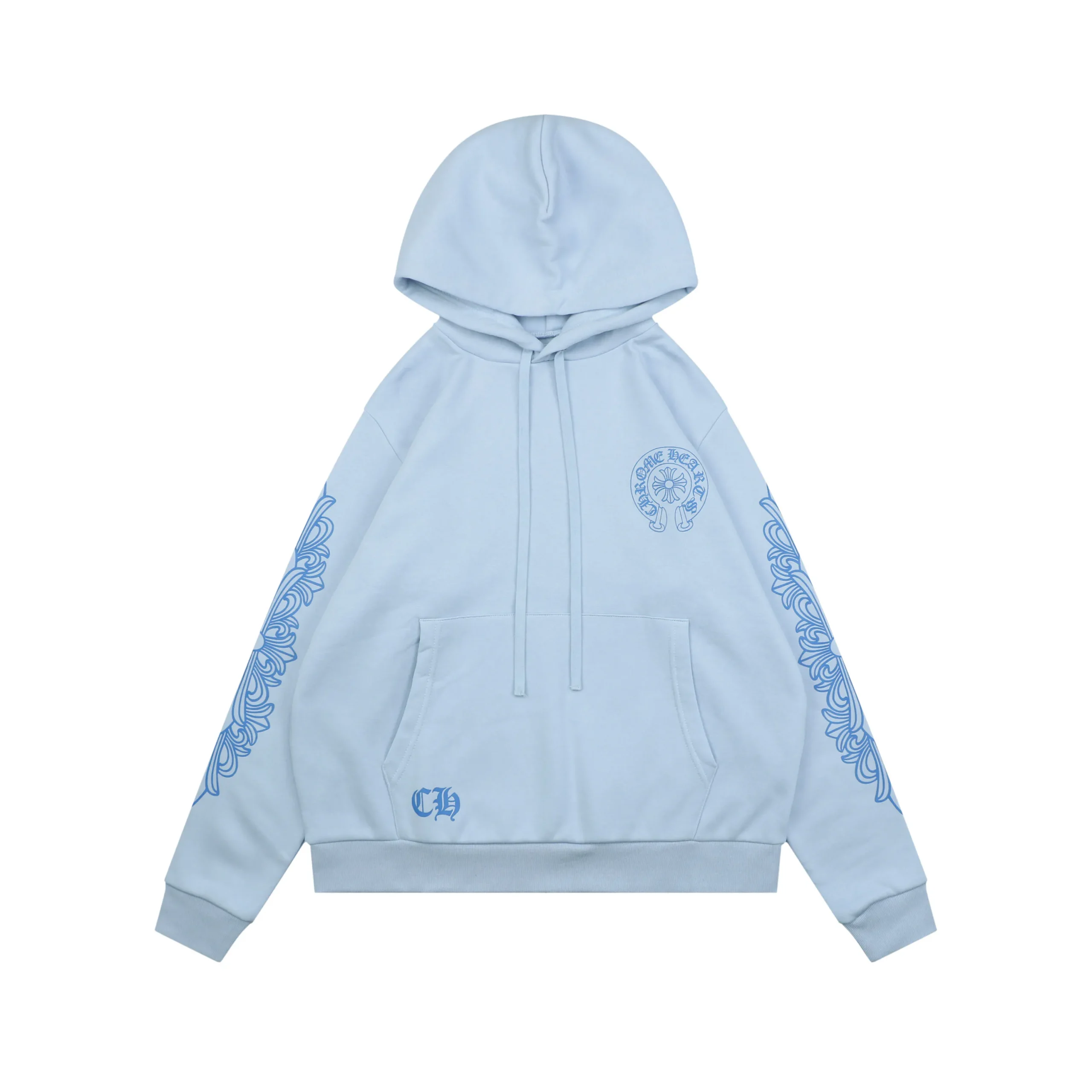Front View CH Sanskrit Cross Print Hoodie