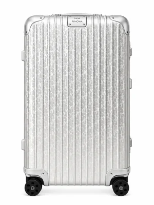 Silver Oblique aluminum rolling suitcase front view