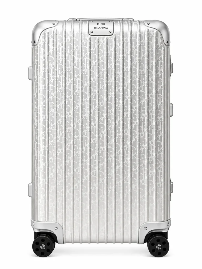 Silver Oblique aluminum rolling suitcase front view