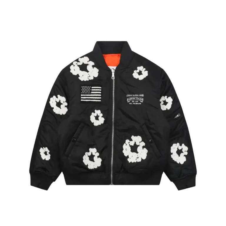 Front View Denim Tears Cotton Wreath Reversible Bomber Jacket