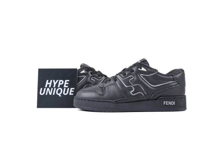 FF Match Black Low-Top Sneakers Side Profile