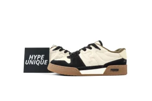 FF Match Black White Low-Top Sneakers Side Profile
