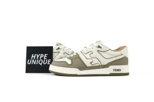 FF Match Dark Khaki White Low-Top Sneaker Side Profile