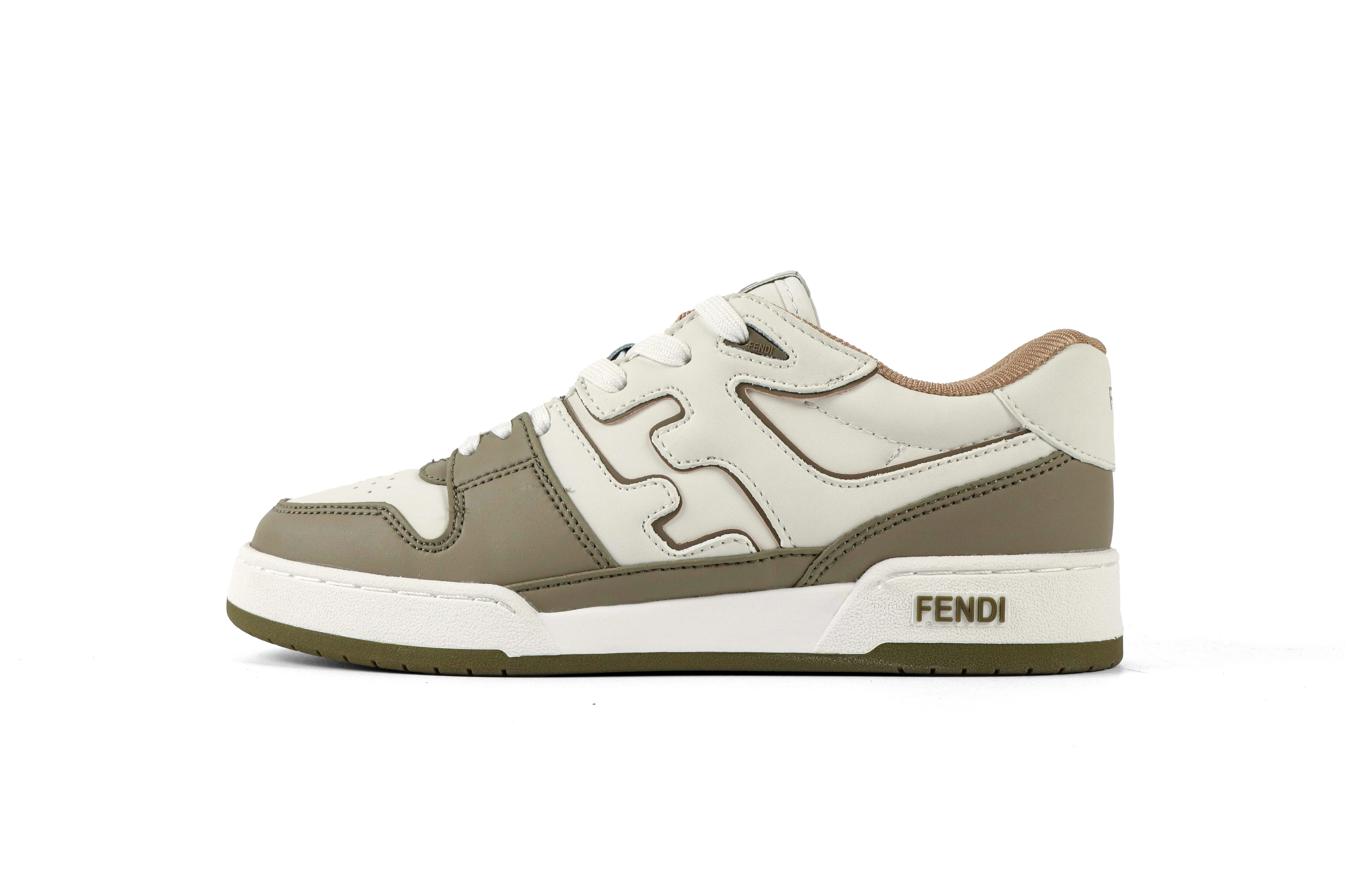 FF Match Dark Khaki White Low-Top Sneaker Left Side View