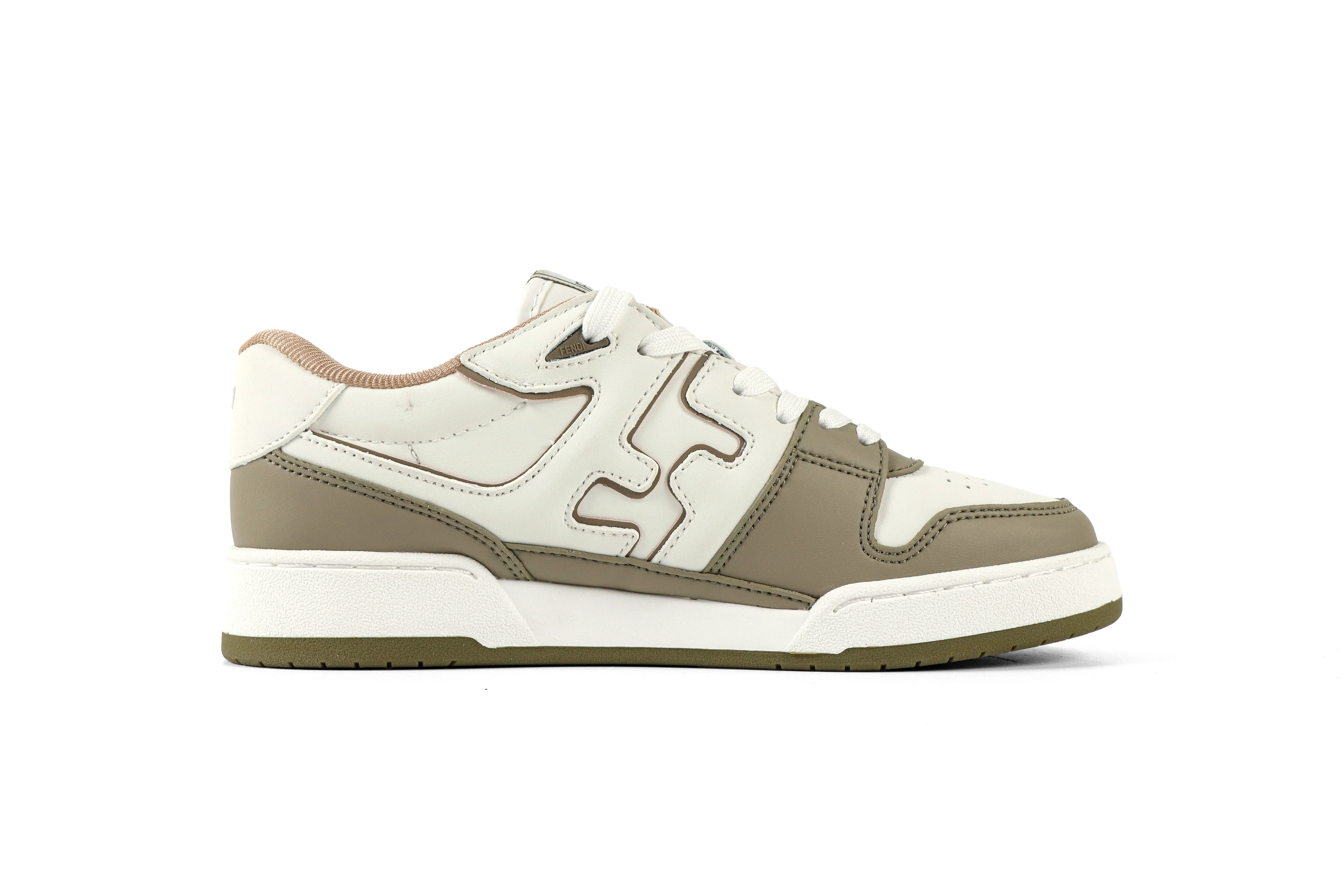 FF Match Dark Khaki White Low-Top Sneaker Right Side View