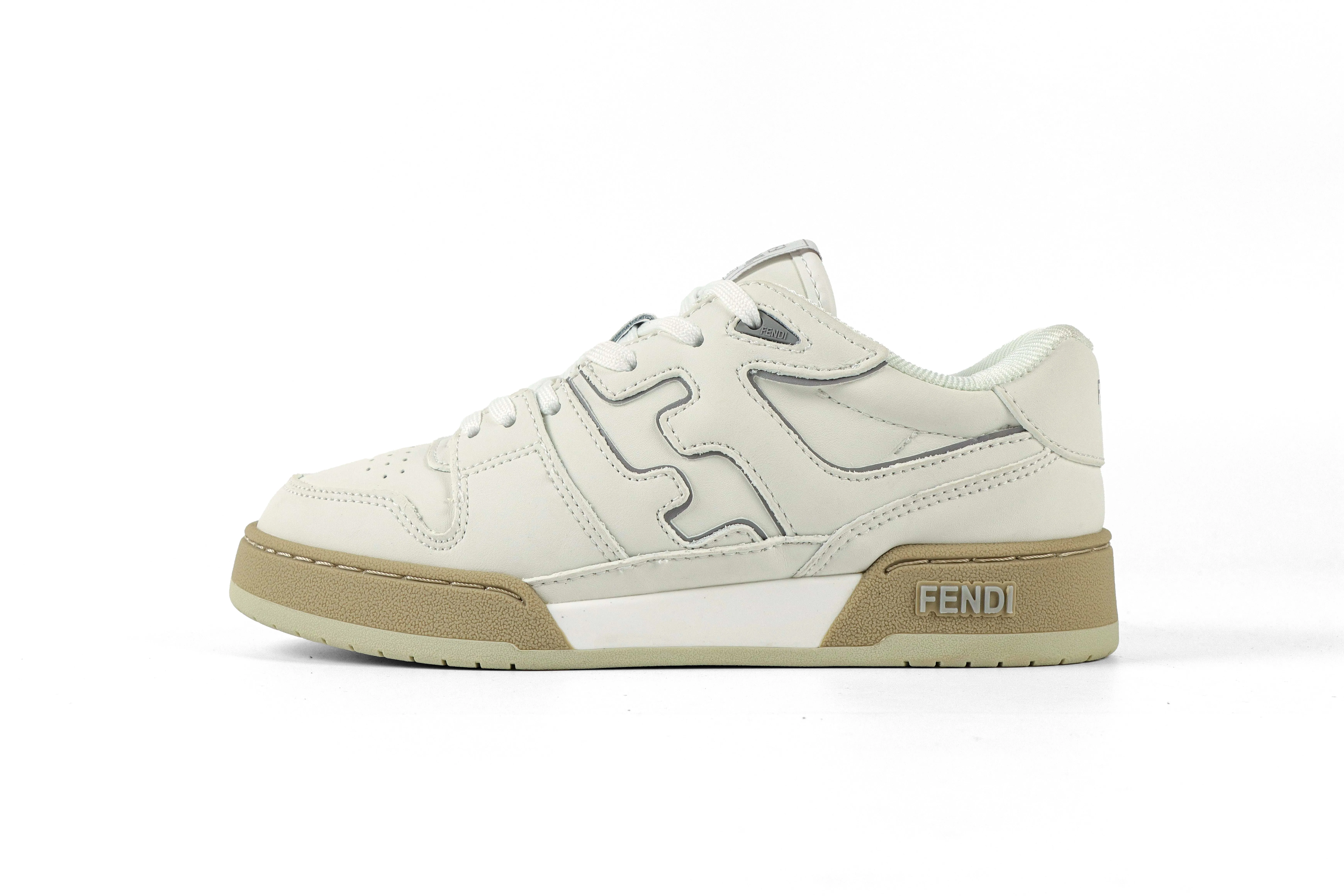 FF Match White Light Grey Low-Top Sneakers Right Side View