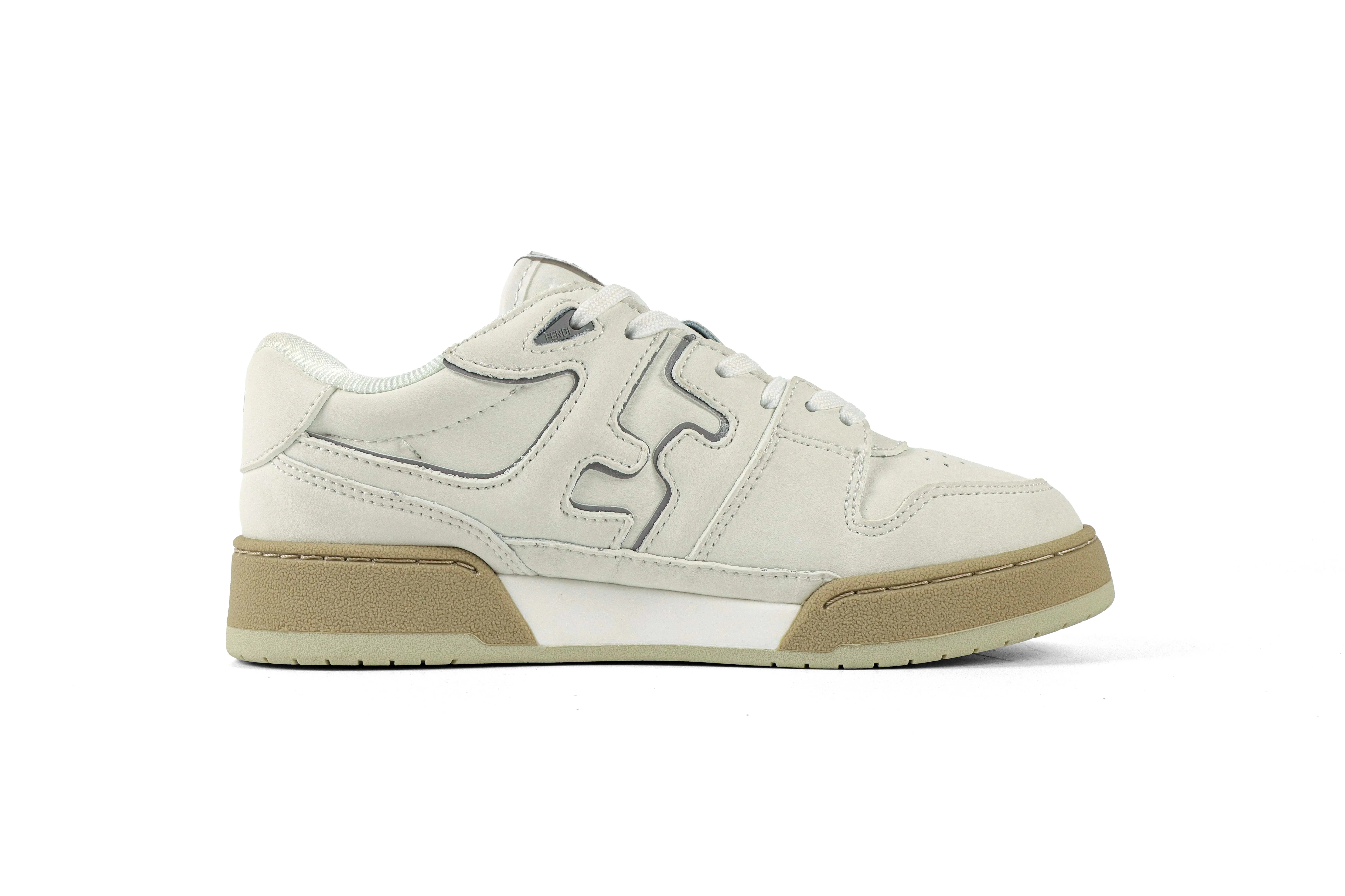 FF Match White Light Grey Low-Top Sneakers Right Side View