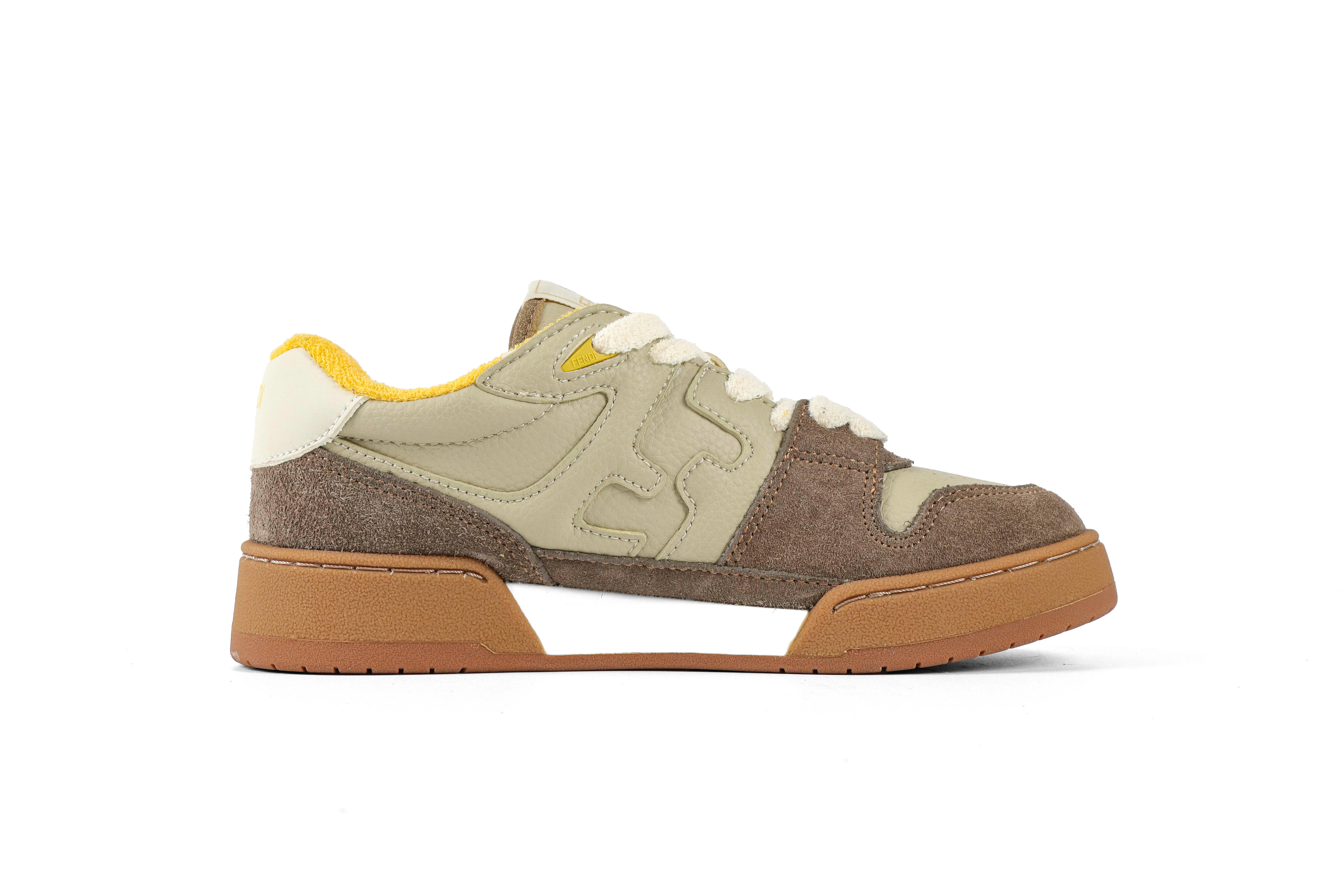 FF Match Yellow Beige Low-Top Sneakers Right Side View