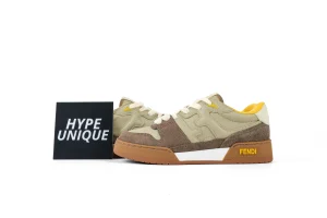 FF Match Yellow Beige Low-Top Sneakers Side Profile