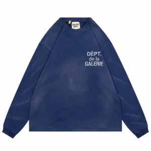 Gallery Dept Water Ripple French Print Distressed Long-Sleeve Shirt Front View