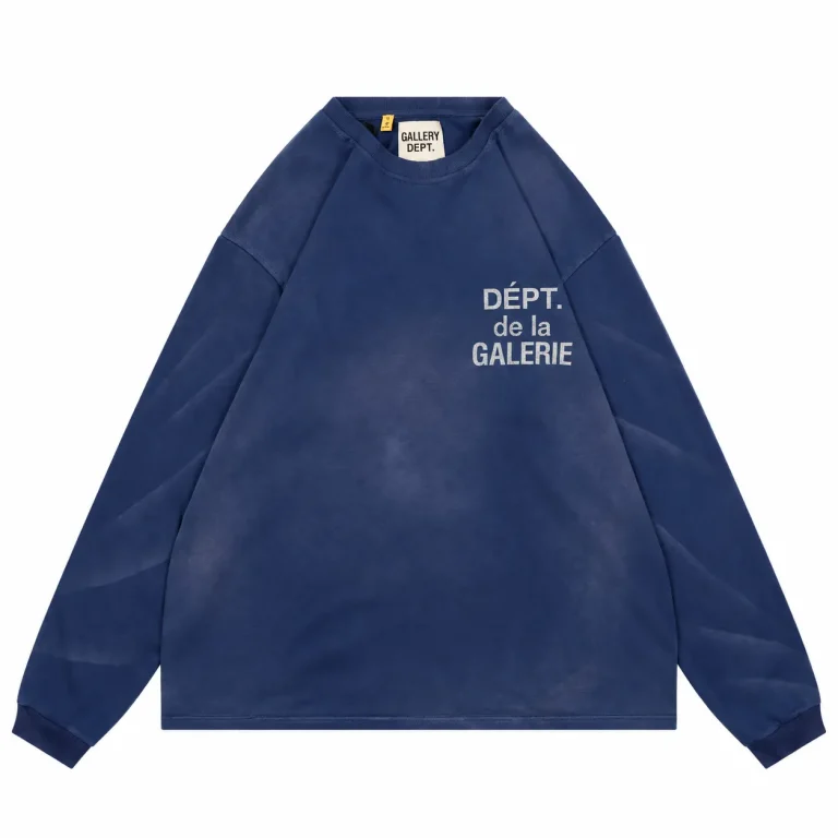 Gallery Dept Water Ripple French Print Distressed Long-Sleeve Shirt Front View