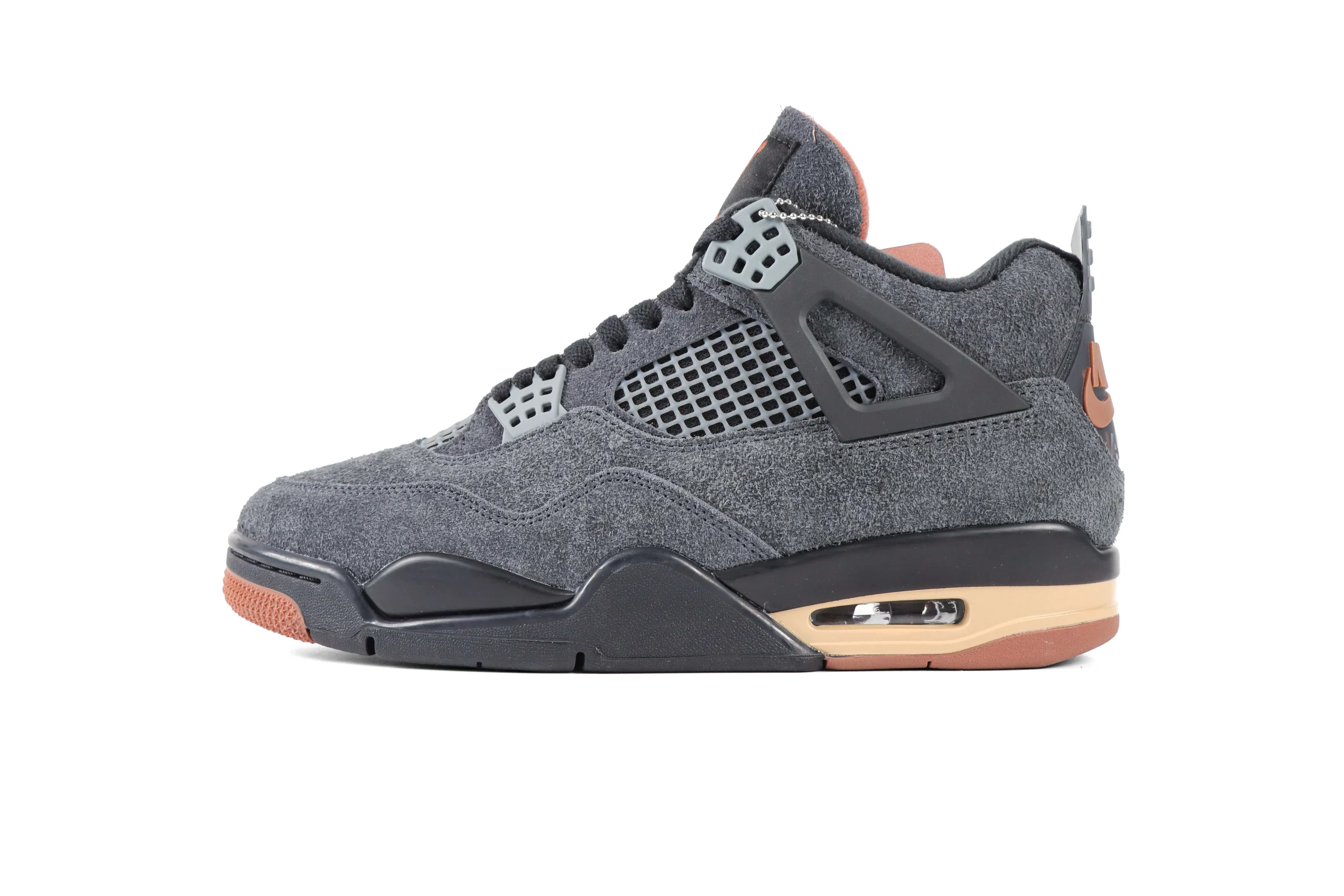Left Side View Jordan 4 Retro London Dark Smoke Grey Sneakers
