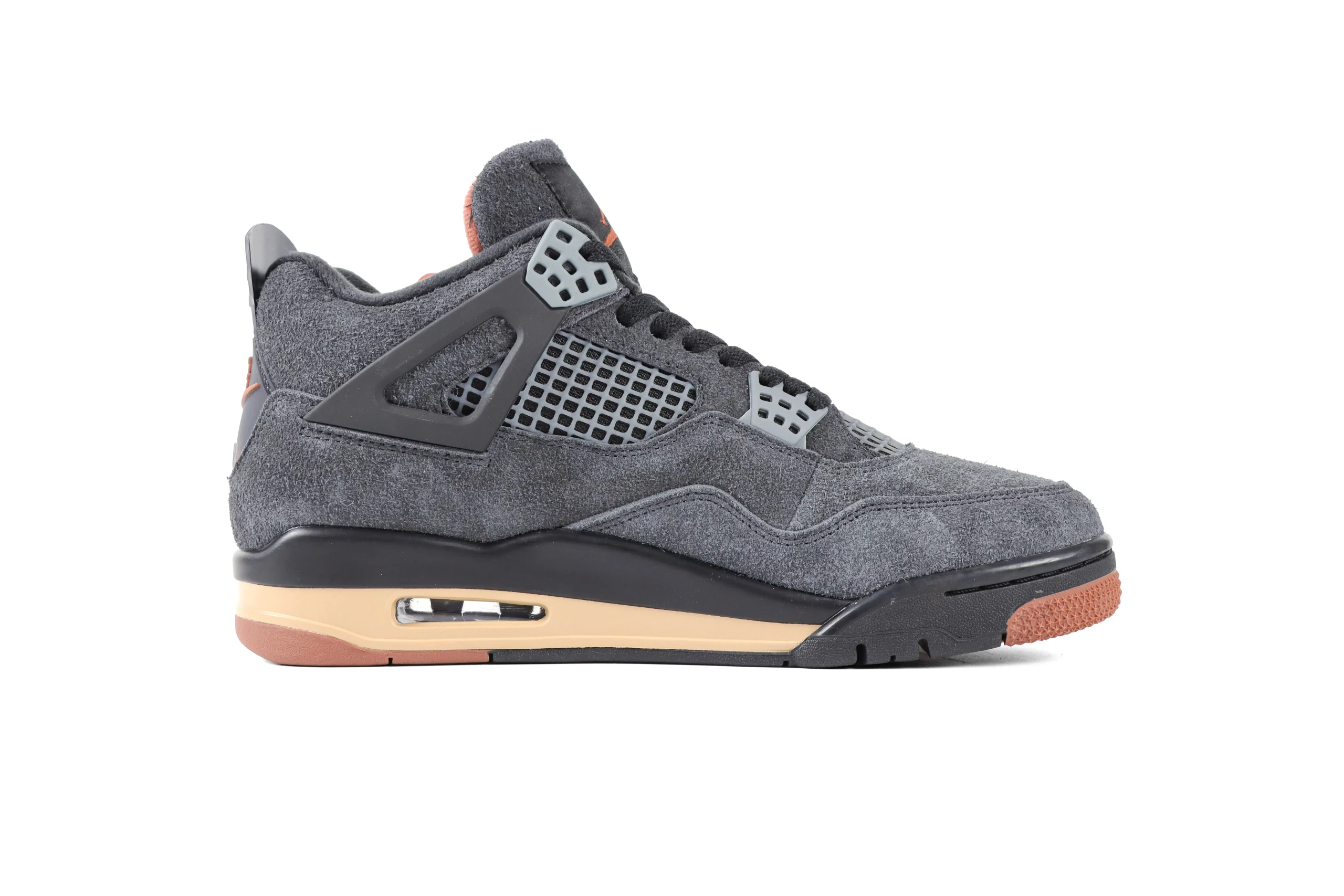 Right Side View Jordan 4 Retro London Dark Smoke Grey Sneakers